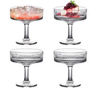 GOMETY Bicchieri da cocktail da 180 ml, calici da champagne scanalati, calici da champagne per espresso, martini, margarita, vino, dessert per feste
