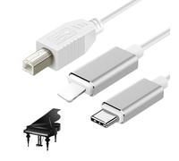GOMETY Cavo USB 2-in-1 da USB C a USB B MIDI 1 m, cavo OTG compatibile con iPhone, IOS, pianoforte, tastiera, interfaccia audio, strumenti musicali elettronici, stampante