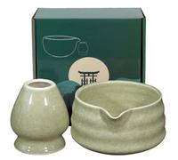GOMETY Ciotola giapponese Matcha con beccuccio, Chawan Matcha, ciotola da tè con scomparto per la frusta, ciotola tradizionale in ceramica matcha, ciotola per matcha Chawan, ciotole da tè in ceramica,