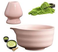GOMETY Ciotola giapponese Matcha con beccuccio, Chawan Matcha, ciotola da tè con vassoio per frusta, ciotola tradizionale in ceramica Matcha, ciotola per matcha, ciotola per tè Chawan, ciotola in