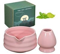 GOMETY Ciotola giapponese per matcha con beccuccio, Chawan Matcha, ciotola da tè con scomparto per frusta, ciotola tradizionale in ceramica matcha, ciotola per matcha, ciotola per tè Chawan, ciotola