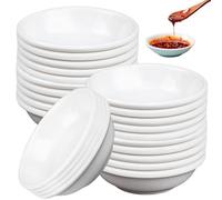 GOMETY Ciotoline per Salse: Set di 24 Mini Ciotole Bianche per Salse, Versatili per la Preparazione di Alimenti e Servizi per Eventi (7,2x2 cm, Bianco)