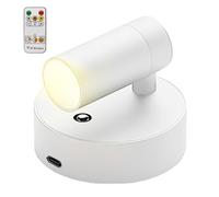 GOMETY Faretto LED con telecomando, lampada da parete ricaricabile USB, 3 temperature di colore, dimmerabile, lampada da parete, senza fili, con funzione temporizzazione, per ritratti artistici e