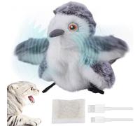 GOMETY Giocattolo Interattivo per Gatti: Giocattolo Elettrico per Uccelli, Ricaricabile USB, Sensore di Movimento Automatico, per Gatti (Peluche)