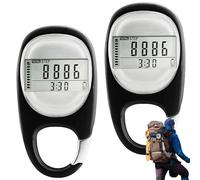 GOMETY Hh188 2 Pezzi Pedometro 3D con Clip, Contapassi Digitale Portatile, Contapassi Preciso Senza App e Telefono Cellulare, Cube, Calorie Bruciate, Perfetto per Camminare, Corsa
