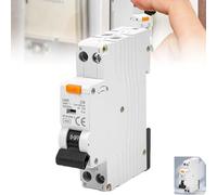 GOMETY Interruttore FI/LS: 1 Pezzo Interruttore Compatto RCBO, Modello Curva C, Con Protezione da Sovraccarico e Cortocircuito, Per Edifici Residenziali e Commerciali (230V / 16A / 1P+N / 6kA)