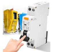 GOMETY Interruttore FI/LS C16, 30 mA. Interruttore FI, C16, RCD, 6 kA, 1P+N, tipo A, con corrente nominale RCBO, 16 A, 230 V, montaggio su guida DIN, curva C (wz1)