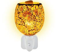 GOMETY Lampada profumata elettrica con luce notturna, scaldacera e lampada aromatica per cera profumata e oli essenziali, lampada a presa elettrica in vetro, lampada decorativa per camera da letto