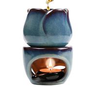 GOMETY Lampada profumata in ceramica per oli essenziali, bruciatore di olio essenziale con cucchiaio, lampada profumata tealight decorativo porta tealight bruciatore olio per camera da letto Natale