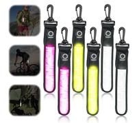 GOMETY LED Riflettori: 6 Pezzi Luce di Sicurezza per Bambini, 3 modalità Luce LED Lampeggiante, Maggiore visibilità per Il Percorso Scolastico Notturno (Rosa, Giallo Luminoso, Bianco)