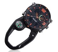 GOMETY Orologio da infermiera, orologio da tasca, a moschettone, luminoso, con clip a moschettone, orologio da infermiere, orologio al quarzo multifunzionale per donna e uomo, Colore: arancione.