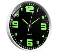 GOMETY Orologio da parete luminoso, 30 cm, silenzioso, orologio da parete al quarzo, funzionamento a batteria, facile da leggere, orologio da parete per camera da letto, ufficio, scuola, cucina