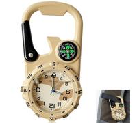 GOMETY Orologio da tasca con moschettone, orologio da infermiera, clip con aggancio luminoso, calendario, settimana, sveglia, bussola, orologio digitale analogico al quarzo, multifunzione, per
