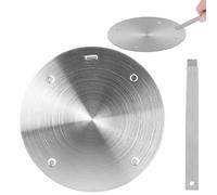 GOMETY Piastra adattatore universale per induzione, Ø 24 cm, adattatore per induzione con manico rimovibile, in acciaio inox, diffusore ad induzione, piastra per convertitore di calore, cottura a