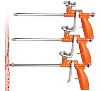 GOMETY - Pistola a schiuma di poliuretano, 3 pezzi, con impugnatura ergonomica in plastica, per fai da te e professionali, per sigillare, riempimento, arancione
