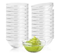 GOMETY - Set di 20 ciotole piccole in vetro trasparente, diametro 7,5 cm, 75 ml, rotonde, per salse, tapas, antipasti, condimenti, confetture, cosmetici, utensili per bricolage