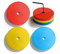 GOMETY Set di 24 dischi per marcatura, 15 cm, antiscivolo, con supporto per organizer, cappelli da allenamento per interni ed esterni, per pallacanestro, pallamano