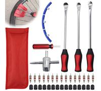 GOMETY Set di 39 leve per pneumatici, 30,5 cm, leva di montaggio, utensili per leva pneumatici, cucchiaio, Tire Spoons Lever, con 3 protezioni per cerchione per moto e bicicletta