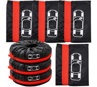 GOMETY Set di 4 borse per pneumatici, 18-23 pollici, impermeabile, antipolvere, per trasporto e stoccaggio puliti (diametro 80 cm, rosso)