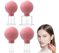 GOMETY - Set di 4 coppette per il viso con sfere di aspirazione in silicone per il viso, coppette per la pelle tonica, riduzione delle rughe, disintossicazione, stimolazione del flusso linfatico,