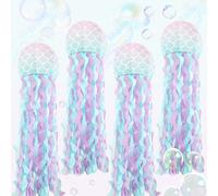 GOMETY Set di 4 lanterne di carta a forma di sirena, decorazione per feste, decorazioni per feste di compleanno, per ragazze, oceano, decorazione di compleanno sotto il mare, per feste
