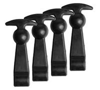 GOMETY Set di 4 Pezzi di Ferma-cofano Elastico in Gomma, Supporto in Gomma per Cofano Motore con Chiusura a T, Accessorio per Trattori, Fissaggio Sicuro per Motore del Veicolo, Nero