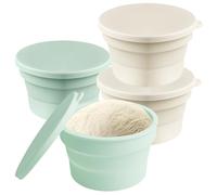 GOMETY Set di 4 scatole per pizza con coperchio, scatola per fermentazione pieghevole e contenitore per impasto, perfetto come blocco per pizza, contenitore per impasto in silicone antiaderente per