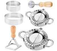 GOMETY Set di 6 Pezzi: Set per Ravioli e Dumplings in Acciaio Inossidabile, Versatile per Pasta e Dumplings, Facile da Usare, per Famiglie e Ristorazione (Argento)