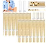 GOMETY Set Di Candele Auricolari: 40 Pezzi Candele Auricolari In Cera D'Api Naturale, Con Filtro Di Sicurezza Premium Per Rilassamento Profondo E Rigenerazione (Lunghezza: 24cm, Colore: Beige)
