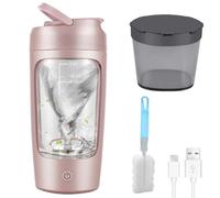 GOMETY Shaker elettrico, 650 ml, frullatore automatico di proteine, shaker elettrico con scomparto per polvere, shaker per frullati proteici, senza BPA, USB ricaricabile per frullati di proteine