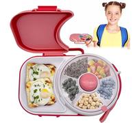 GOMETY Snack Spinner con scatola, multifunzione girevole per bambini, con coperchio, 5 scomparti, contenitore per snack, contenitore rotondo con noccioli di melone, organizzatore senza BPA, per feste