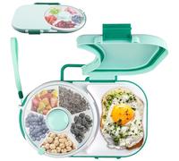 GOMETY Snack Spinner con scatola, multifunzione girevole per bambini, con coperchio, contenitore per snack portatile, 5 scomparti, con noccioli di melone, organizzatore senza BPA, per feste all'aperto