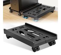 GOMETY Supporto per CPU per PC, larghezza regolabile, universale, con 4 ruote, ruote bloccabili