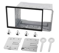 GOMETY Supporto universale per autoradio 2 DIN, doppio telaio in metallo, compatibile con lettore DVD, radio, navigatore GPS, montaggio facile, resistente all'rugine