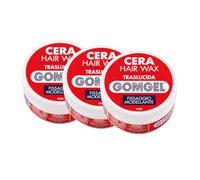 Gomgel | Cera per Capelli Traslucida, Fissaggio Modellante, 75 ml, Confezione da 3 Pezzi