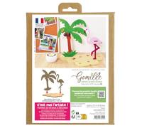 GOMILLE FLAMAND ROSE/PALMER - Decorazione 3D certificata PEFC 100% - Kit per il tempo libero creativo a forma di legno da dipingere per bambini