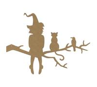 Gomille - Ramo Halloween - 49 x 36 cm - Forma in legno PEFC per decorazione e tempo libero creativo - Made in France - Halloween - 4313