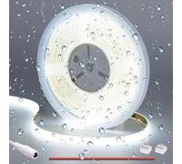 GOMING 12V COB Striscia LED Bianco Freddo 6000K IP65 Impermeabile 5M 312LED/M 11W/M CRI 93+ Alta Densità 1560LED Flessibile Luci LED per Soggiorno Natale Bar(Senza Alimentazione)