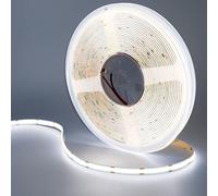 GOMING 24V 10M COB Striscia LED Bianco Freddo 6000K CRI 93+ Alta Densità 384LED/M Senza Punti Luce Alta Luminosità 6800lm Non Impermeabile IP20 Luci LED per Soggiorno Natale Bar(Senza Alimentazione)