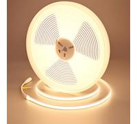 GOMING 24V 10M Neon COB Striscia LED Bianco Caldo 3000K IP67 Impermeabile CRI 93+ 6300lm Luminosità Uniforme Flessibile Striscia LED Autoadesiva per Arredamento Casa(Alimentazione non Inclusa)