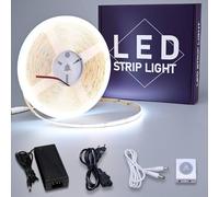 GOMING 24V 10M Striscia LED COB con Sensore di Movimento Bianco Freddo 6000K Strisce LED con 24V 3A Alimentatore IP20 Non Impermeabile CRI 93+ per Mobili Cucina da Scala Vetrina Camera da Letto Letto