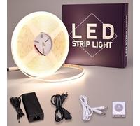 GOMING 24V 10M Striscia LED COB con Sensore di Movimento Bianco Naturale 4000K Strisce LED con 24V 3A Alimentatore IP20 Non Impermeabile CRI 93+ per Mobili Cucina Scala Vetrina Camera da Letto Letto