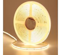 GOMING 24V 15M COB Striscia LED Bianco Caldo 3000K CRI 93+ Alta Densità 384LED/M Senza Punti Luce Alta Luminosità 11000lm Non Impermeabile IP20 Luci LED per Soggiorno Natale Bar(Senza Alimentazione)