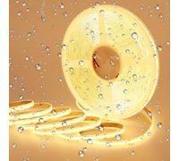 GOMING 24V 15M COB Striscia LED Bianco Caldo 3000K IP65 Impermeabile CRI 93+ Alta Densità 384LED/M Alta Luminosità 11000lm Luci LED per Soggiorno Natale Bar(Senza Alimentazione)