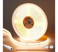 GOMING 24V COB Striscia LED Bianco Caldo 3000K 5M 312LED/M CRI 93+ Alta Densità 1560LED 4100lm Non Impermeabile IP20 Flessibile Luci LED per Soggiorno Bar Decorazioni(Senza Alimentazione)