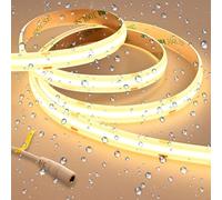 GOMING 24V Super Luminoso COB Striscia LED Bianco Caldo 3000K 5M 2050LM/M 14.5W/M IP65 Impermeabile Alta Densità 480LED/M CRI 93+ Luci LED per Decorazione Casa(Senza Alimentazione)