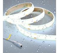 GOMING 24V Super Luminoso COB Striscia LED Bianco Freddo 6000K 5M 2050LM/M 14.5W/M IP65 Impermeabile Alta Densità 480LED/M CRI 93+ Luci LED per Decorazione Casa(Senza Alimentazione)