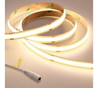 GOMING 24V Super Luminoso COB Striscia LED Bianco Naturale 4000K 5M 2050LM/M 14.5W/M Alta Densità 480LED/M CRI 93+ IP20 Non Impermeabile Luci LED per Decorazione Casa(Senza Alimentazione)