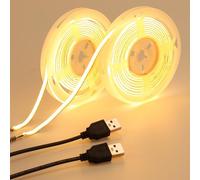 GOMING 5V 5mm Larghezza COB USB Striscia LED Bianco Caldo 4M(2 Pezzi x 2M)