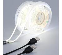 GOMING 5V 5mm Larghezza COB USB Striscia LED Bianco Freddo 4M(2 Pezzi x 2M)